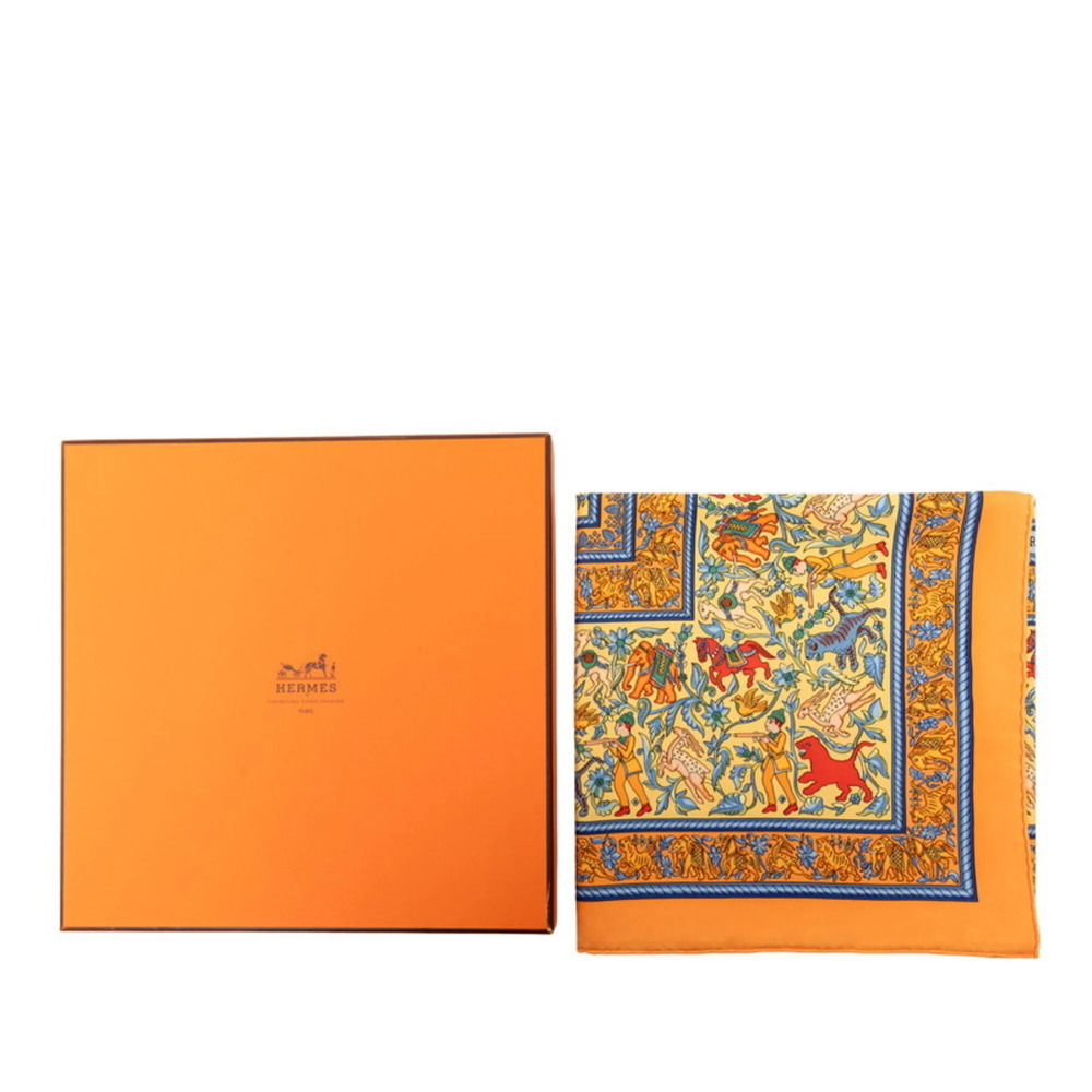HERMES Authentic Orange Silk Scarf - Picture 8 of 8